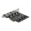 DeLOCK PCI Express x1 Card to 4 x external USB Type-A female SuperSpeed USB (USB 3.2 Gen 1)