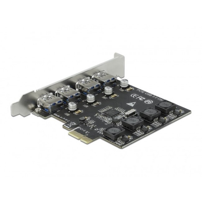 DeLOCK PCI Express x1 Card to 4 x external USB Type-A female SuperSpeed USB (USB 3.2 Gen 1)