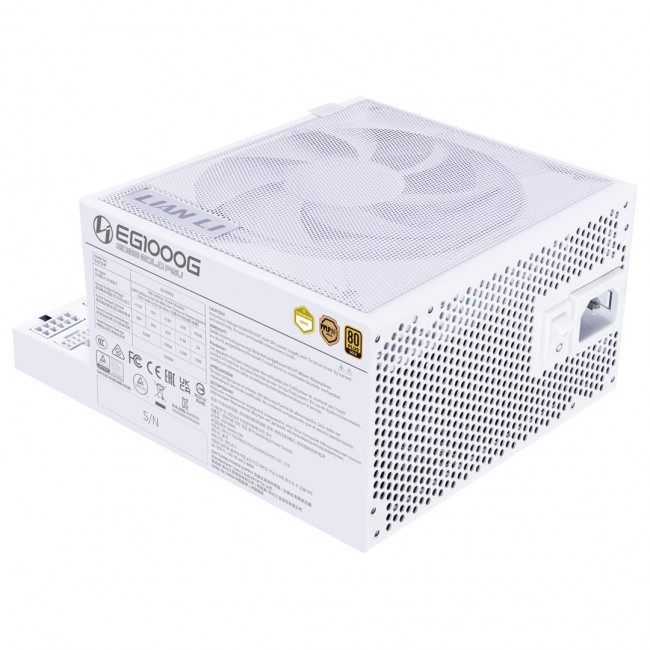 Lian Li EDGE GOLD 1000 80 PLUS Gold Power Supply, PCIe 5.1, ATX 3.1 - 1.000 Watt, white, incl. USB Hub
