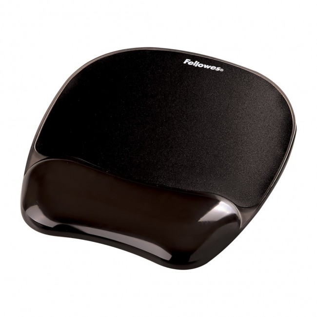 Fellowes CRYSTAL mouse and wrist pad gel, black Fellowes CRYSTAL mouse and wrist pad gel, black