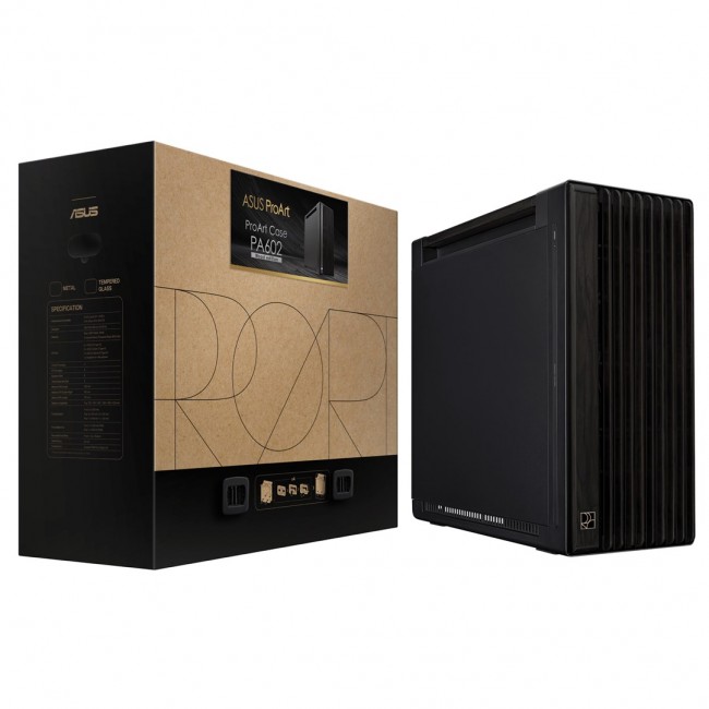 ASUS ProArt PA602 Wood Edition Metal Panel Midi Tower Black ASUS ProArt PA602 Wood Edition Metal Panel Midi Tower Black