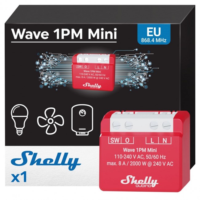 Shelly Wave 1PM Mini LR Smart Z-Wave Relay