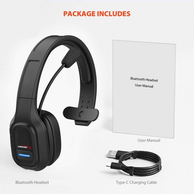 Audiocore 74452 Bluetooth Headset Headphone Noise Reuction Microphone Call CenterGoogle Siri Office Wireless Audiocore 74452 Bluetooth Headset Headphone Noise Reuction Microphone Call CenterGoogle Siri Office Wireless
