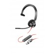 HP Poly Blackwire 3310 Monaural Microsoft Teams Certified USB-C Headset +USB-C/A Adapter