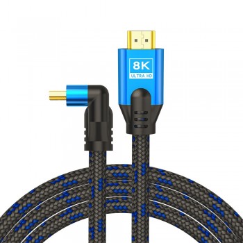 Savio HDMI (M) v2.1 cable, angled, 8K, HDR Dynamic, OFC copper, 5m, CL-175