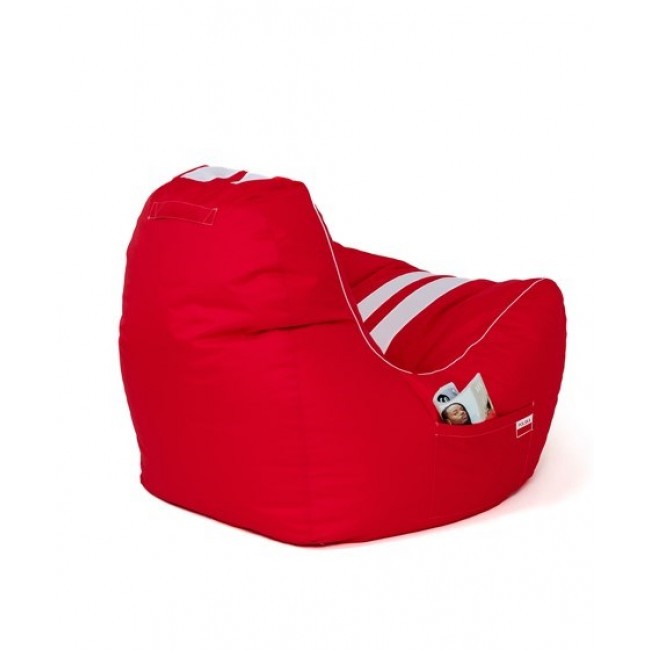 Ferrari red-white XXL 140 x 100 cm Sako bag pouffe