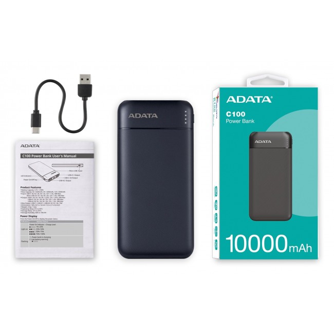 ADATA C100 Lithium Polymer (LiPo) 10000 mAh Black