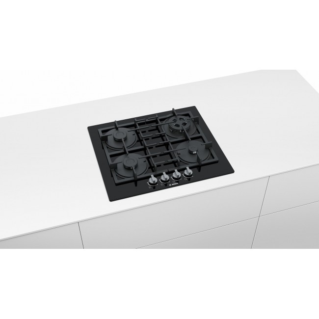 Bosch Serie 4 PNP6B6B90 hob Black Built-in 60 cm Gas 4 zone(s) Bosch Serie 4 PNP6B6B90 hob Black Built-in 60 cm Gas 4 zone(s)