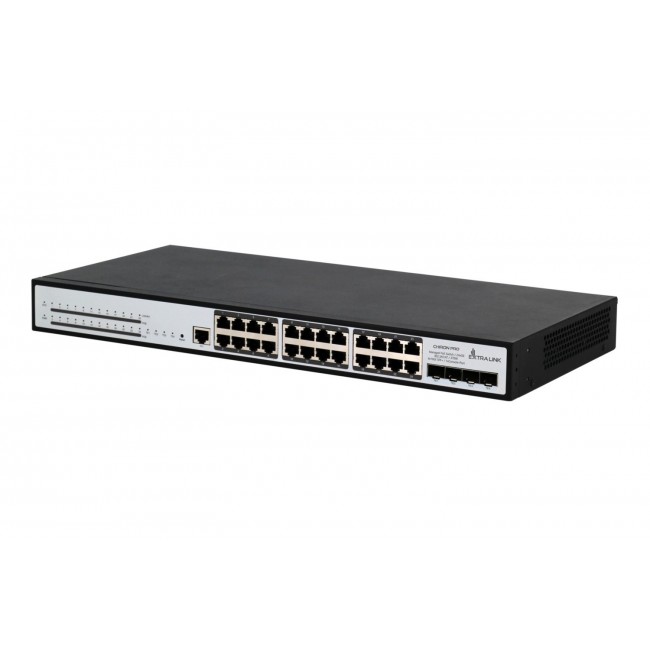Extralink PoE Switch Chiron Pro 24x RJ45 1000Mb/s PoE, 4x SFP+, L3, managed, 370W Extralink PoE Switch Chiron Pro 24x RJ45 1000Mb/s PoE, 4x SFP+, L3, managed, 370W