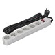 Gembird SPG6-B-10C Surge protector, 6 Schuko sockets, 3m, grey