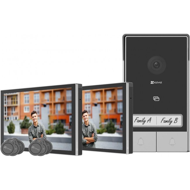 Zestaw wideodomofonowy dwurodzinny EZVIZ HP7 z dwoma monitorami Zestaw wideodomofonowy dwurodzinny EZVIZ HP7 z dwoma monitorami
