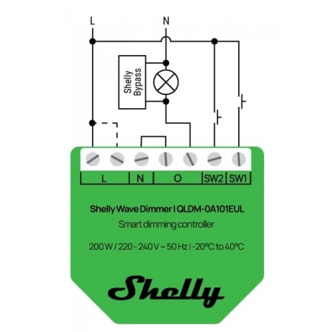 Shelly Wave Dimmer EU LR Smart Dimming Controller Green