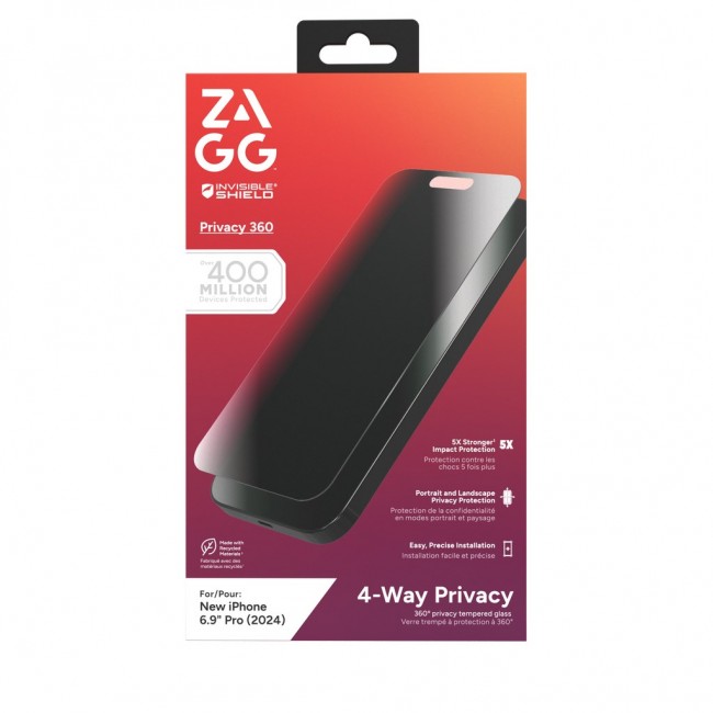 InvisibleShield Glass Elite Privacy 360 Apple iPhone 16 Pro Max Screen