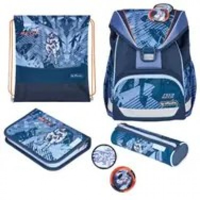 Herlitz UltraLight Plus TechMech school bag set Boy Polyester Blue, Orange