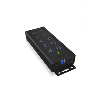 ICY BOX IB-HUB1703-QC3 USB 3.2 Gen 1 (3.1 Gen 1) Type-B 5000 Mbit/s Black