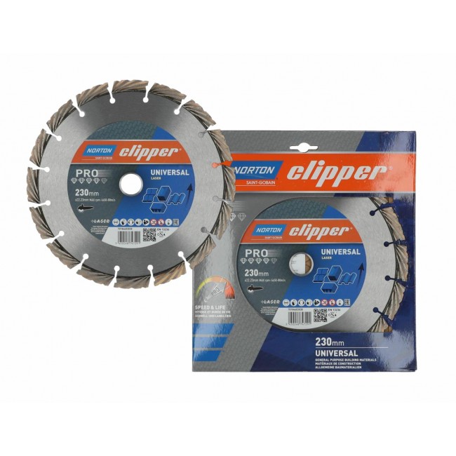 NORTON TARCZA D.UNIVERSAL 230mm CLIPPER PRO UNIVERSAL LASER NORTON TARCZA D.UNIVERSAL 230mm CLIPPER PRO UNIVERSAL LASER