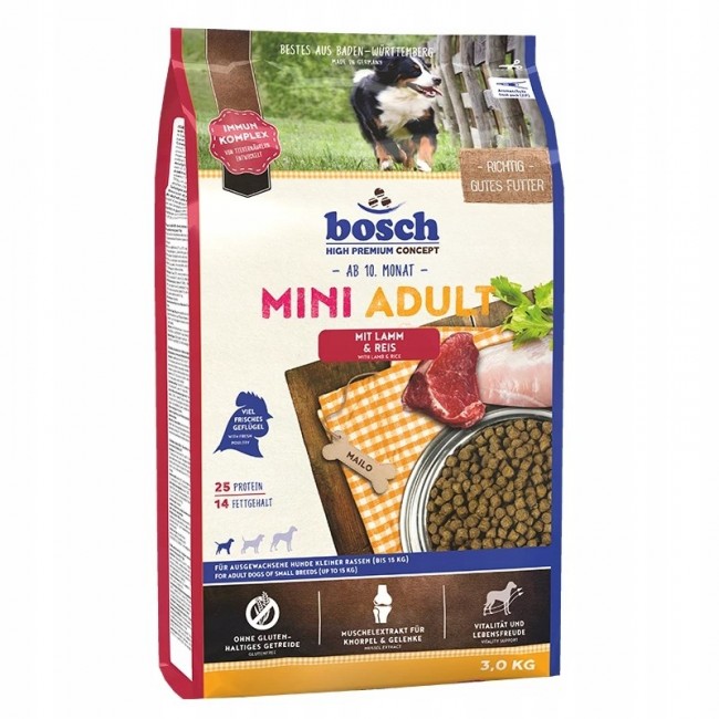 BOSCH Mini Adult Lamb with rice - dry dog food - 3kg BOSCH Mini Adult Lamb with rice - dry dog food - 3kg