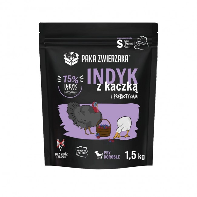 PAKA ZWIERZAKA Turkey with duck S - dry dog food - 1,5kg PAKA ZWIERZAKA Turkey with duck S - dry dog food - 1,5kg