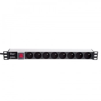 Listwa zasilająca PDU Netrack 19'' 1U, 230V/16A, 8xE, ALU