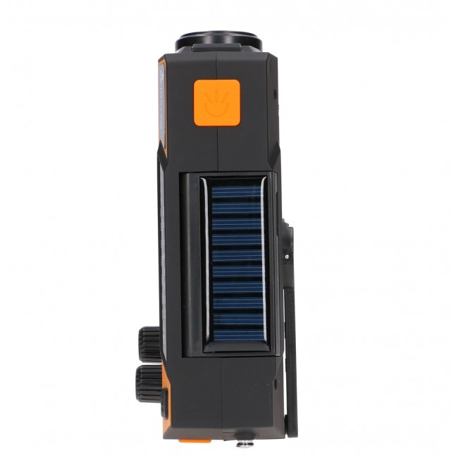Extralink RADIO AWARYJNE SOLARNE Z KORBKA DYNAMO POWERBANK 4000MAH Z LATARKA SOS SR-4000 Portable Analog Black, Orange