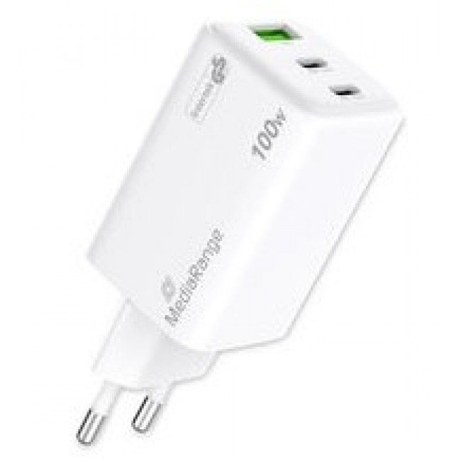 MediaRange MRMA123 mobile device charger Laptop, Smartphone, Tablet White AC Fast charging Indoor