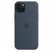 Apple iPhone 15 Plus Silicone Case with MagSafe - Storm Blue Apple iPhone 15 Plus Silicone Case with MagSafe - Storm Blue