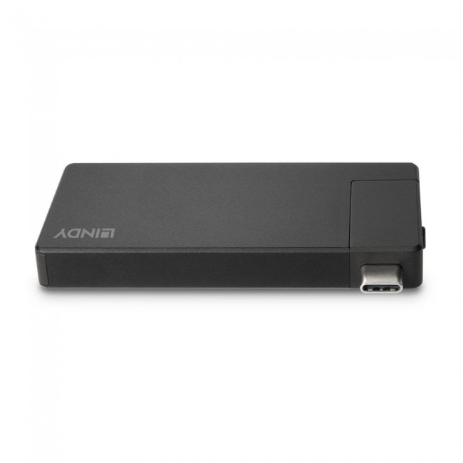 Lindy DST-Micro, USB-C Laptop Micro Docking Station with 4K Support and 100W Pass-Through Charging