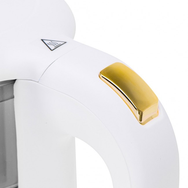 Adler AD 1305WG electric kettle 1.7 L 2200 W Transparent, Gold, White