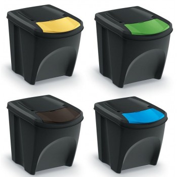 KEDEN SORTIBOX 25L SET 4 WASTE BIN - BLACK WIDE RECYCLING