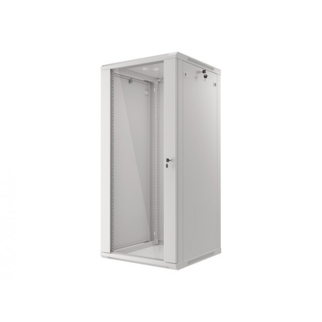 Lanberg wall-mounted installation rack cabinet 19'' 27U 600x600mm gray (glass door)