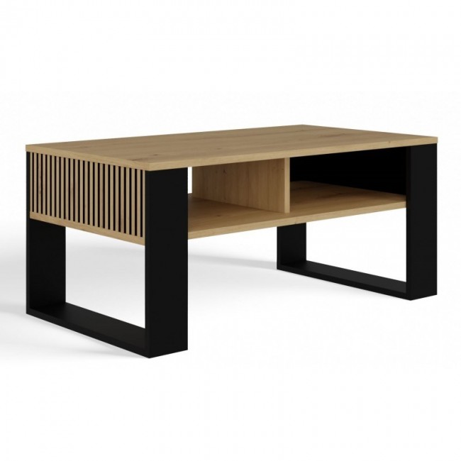 MODERN 2P SLIM ARTISAN COFFEE TABLE WITH BLACK LEGS MODERN 2P SLIM ARTISAN COFFEE TABLE WITH BLACK LEGS