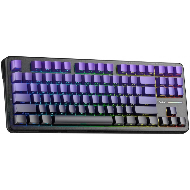AULA Gasket F87 Pro Keyboard Black Purple GrayWoodV4 RGB