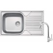Steel sink with 1-bowl faucet with drainer Steel sink with 1-bowl faucet with drainer