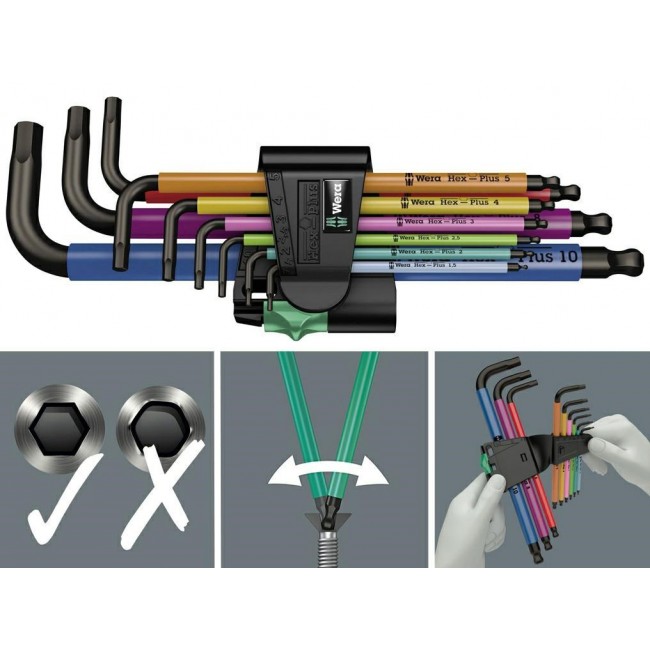 Wera 950/9 L-shaped hex key Metric 9 pc(s)