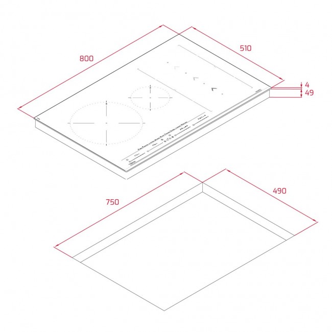 Teka IZS 86630 MST Black Built-in 80 cm Zone induction hob 4 zone(s)