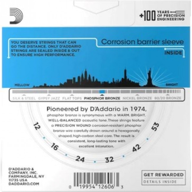 D'Addario EJ16 - acoustic guitar strings (12 53)