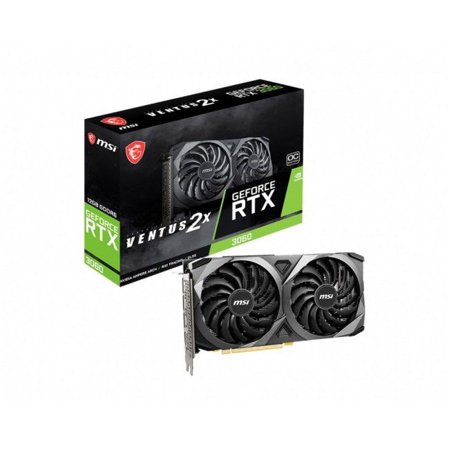 MSI GeForce RTX 3060 VENTUS 2X 12G OC NVIDIA 12 GB GDDR6 MSI GeForce RTX 3060 VENTUS 2X 12G OC NVIDIA 12 GB GDDR6
