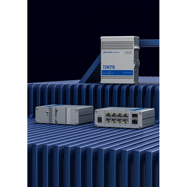 Teltonika TSW210 network switch Unmanaged Gigabit Ethernet (10/100/1000) Aluminium