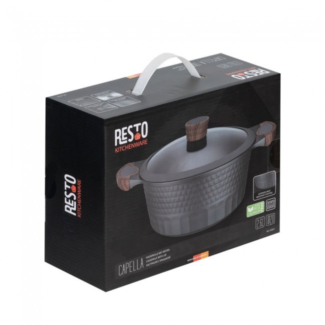 Resto Kitchenware Capella 2.6 L Round Black, Wood