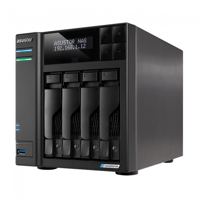 Asustor LOCKERSTOR 4 Gen2 (AS6704T) NAS Desktop Intel Celeron N N5105 4 GB DDR4 0 TB ADM Black