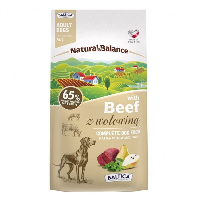 BALTICA Natural & Balance Beef M/L dry dog food 3kg