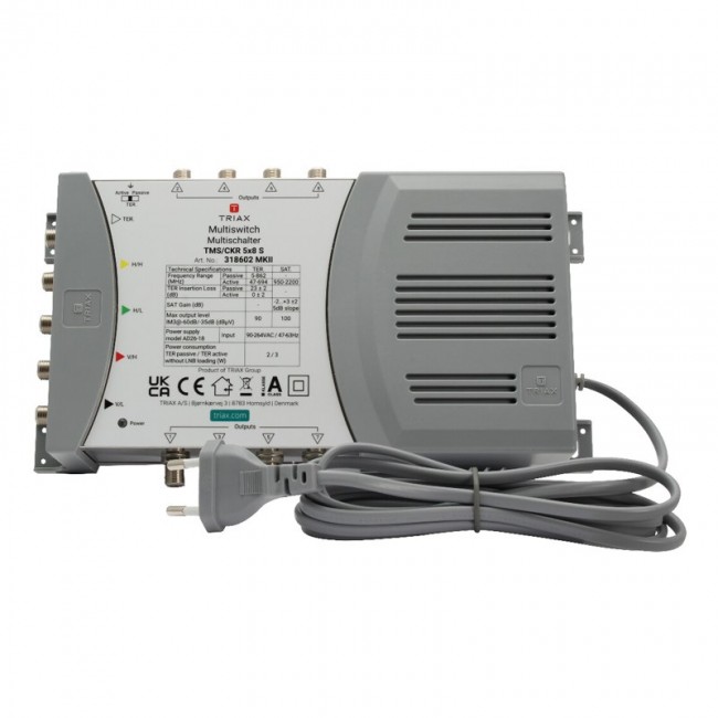 Triax 318602 satellite multiswitch 5 inputs 8 outputs