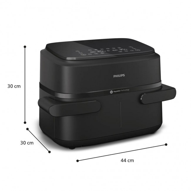 Philips 1000 series NA150/00 fryer Double 7 L Stand-alone 2450 W Hot air fryer Black Philips 1000 series NA150/00 fryer Double 7 L Stand-alone 2450 W Hot air fryer Black