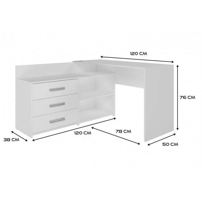 Topeshop DANY BIEL KPL computer desk White Topeshop DANY BIEL KPL computer desk White