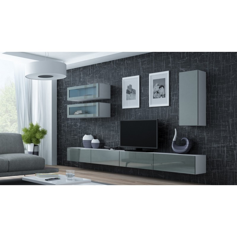 Cama TV stand VIGO 140 30/140/40 white/grey gloss Cama TV stand VIGO 140 30/140/40 white/grey gloss