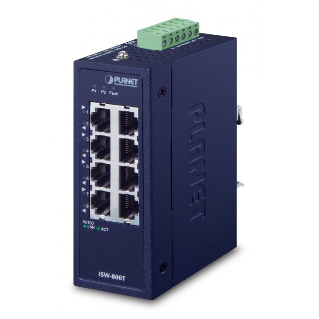 PLANET ISW-800T network switch Unmanaged L2 Fast Ethernet (10/100) Blue PLANET ISW-800T network switch Unmanaged L2 Fast Ethernet (10/100) Blue
