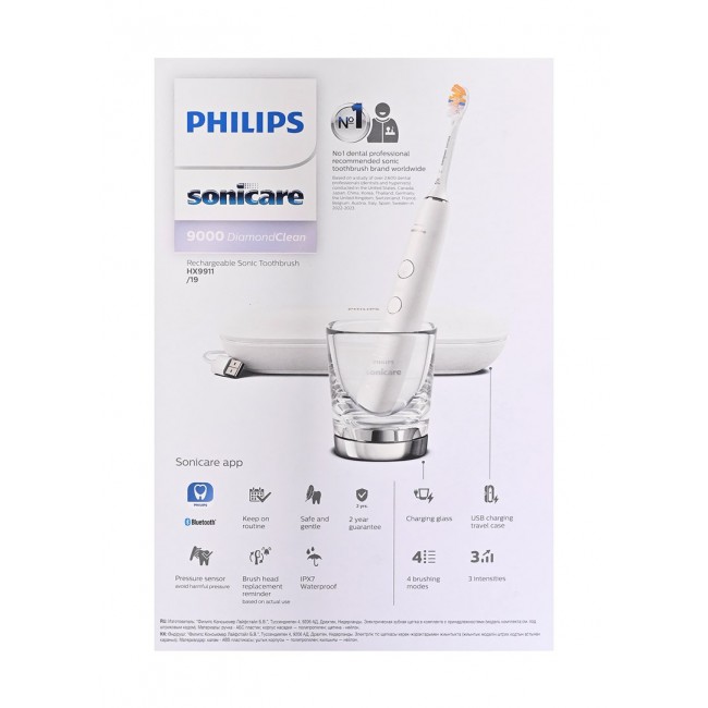 Philips HX9911/19 electric toothbrush Adult Sonic toothbrush White