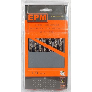 HSS Drill Bit Set for Metal 1-10mm 19 pcs.