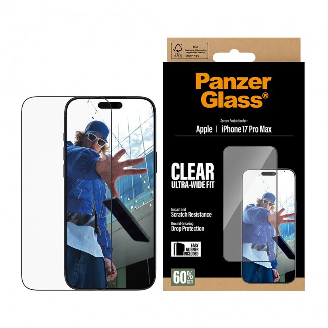 PanzerGlass Screen Protector iPhone 18 Pro Max | 17 Pro Max | Ultra-Wide Fit w. EasyAligner Clear screen protector Apple 1 pc(s)