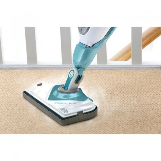 Black & Decker BHSM166DSM steam cleaner Steam mop 0.5 L 1600 W Aqua colour, White